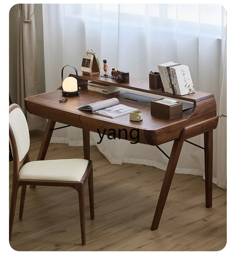 LH black walnut desk minimalist desk household simple light luxury