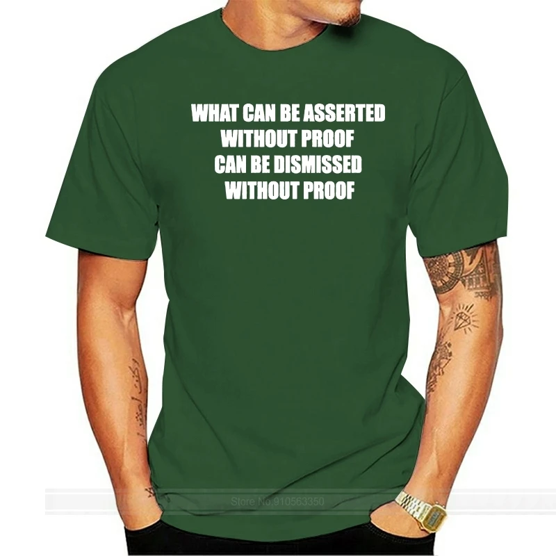 New O-Neck Cotton What Can Be Asserted - Atheism / Atheist / Scientist Themed Men'S T-Shirt tops Tee Shirt Clothing