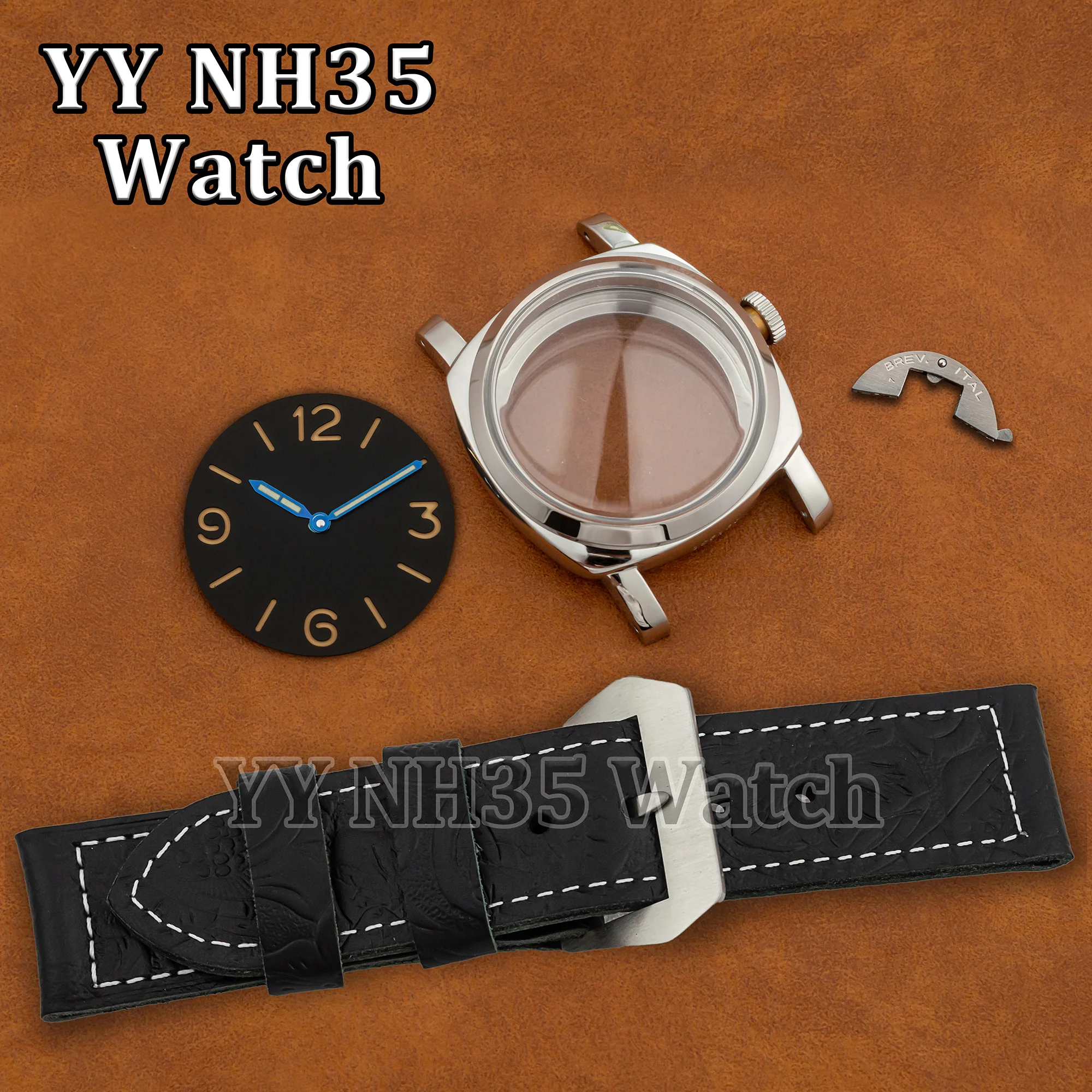 

Watch Mod Parts 47mm Case Watch Case for PAM 6152 10ATM Waterproof Case fit ETA 6497/6498/ST3600 Automatic Movement