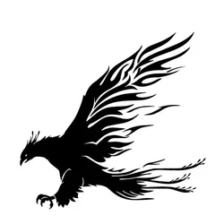 TXCT Personality Handsome Phoenix Fashion Car Sticker Pattern Decorated Bumper Vinyl Scratch Decal In Black/silver, 10cm