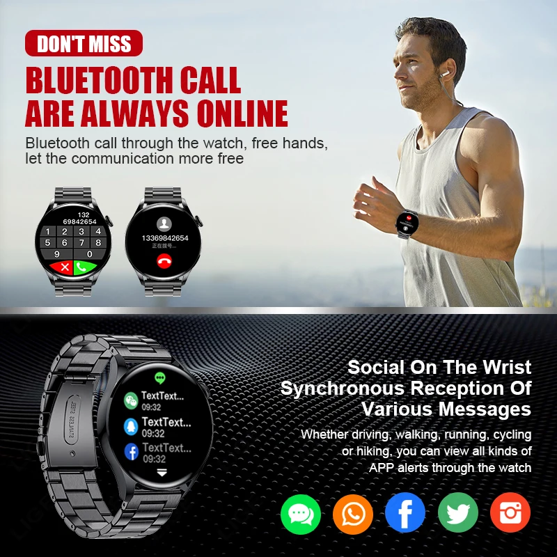 LIGE NFC Access Control Smart Watch Men Bluetooth Call Sport Fitness Men\'s Wristwatch Heart Rate  Monitor Waterproof Smartwatch