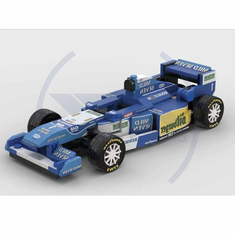 MOC-197788 Building Block F1 Rally Car B195 Mini Racing Stitching Model 219PCS Children\'s Birthday Gift Christmas Toy Gift