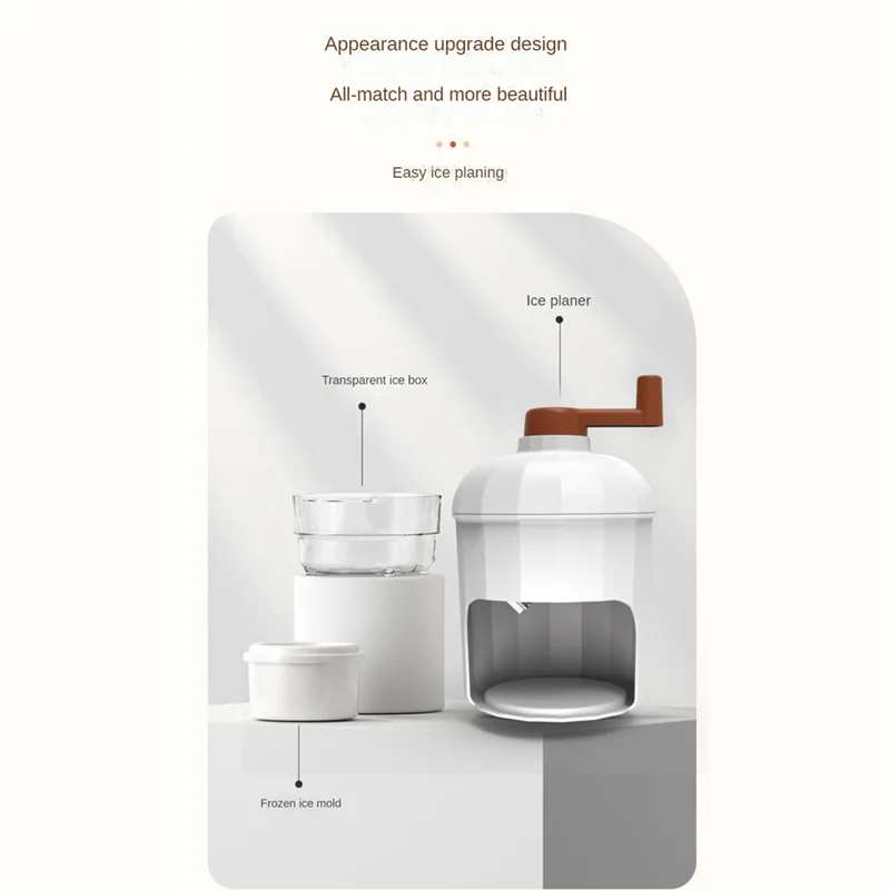 

Дробилка для льда, ручная роторная дробилка для льда, небольшая ручная машина для бритья льда для бытовой кухни, ручная дробилка для снега-B27C