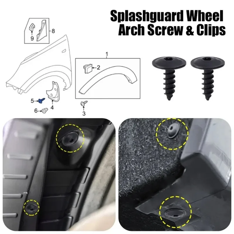 10-100 шт. винты для кузова автомобиля, брызговик для VW Golf, металлический саморез, заклепка, черный крепежный болт, крестообразный саморезы Phillips