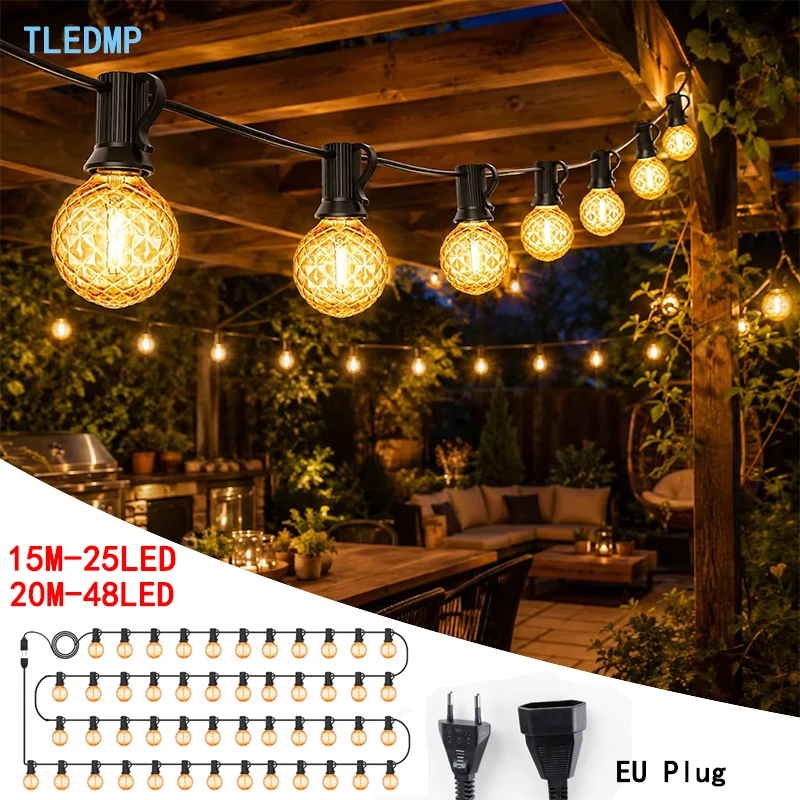 String Light Bistro - 15/20M G40 Buz Elmas Dize Işıkları