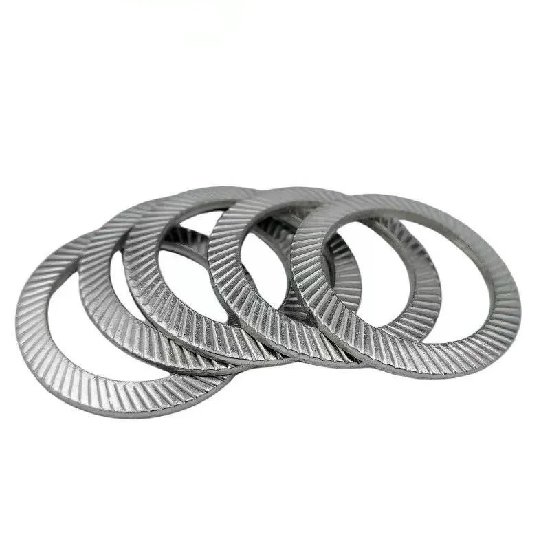 2/50 M3 M4 M5 M6 M8 M10 M12 M16 NFE25-511 A2 304 Stainless Steel Disc Spring Serrated Lock Washer Conical Knurled Elastic Gasket