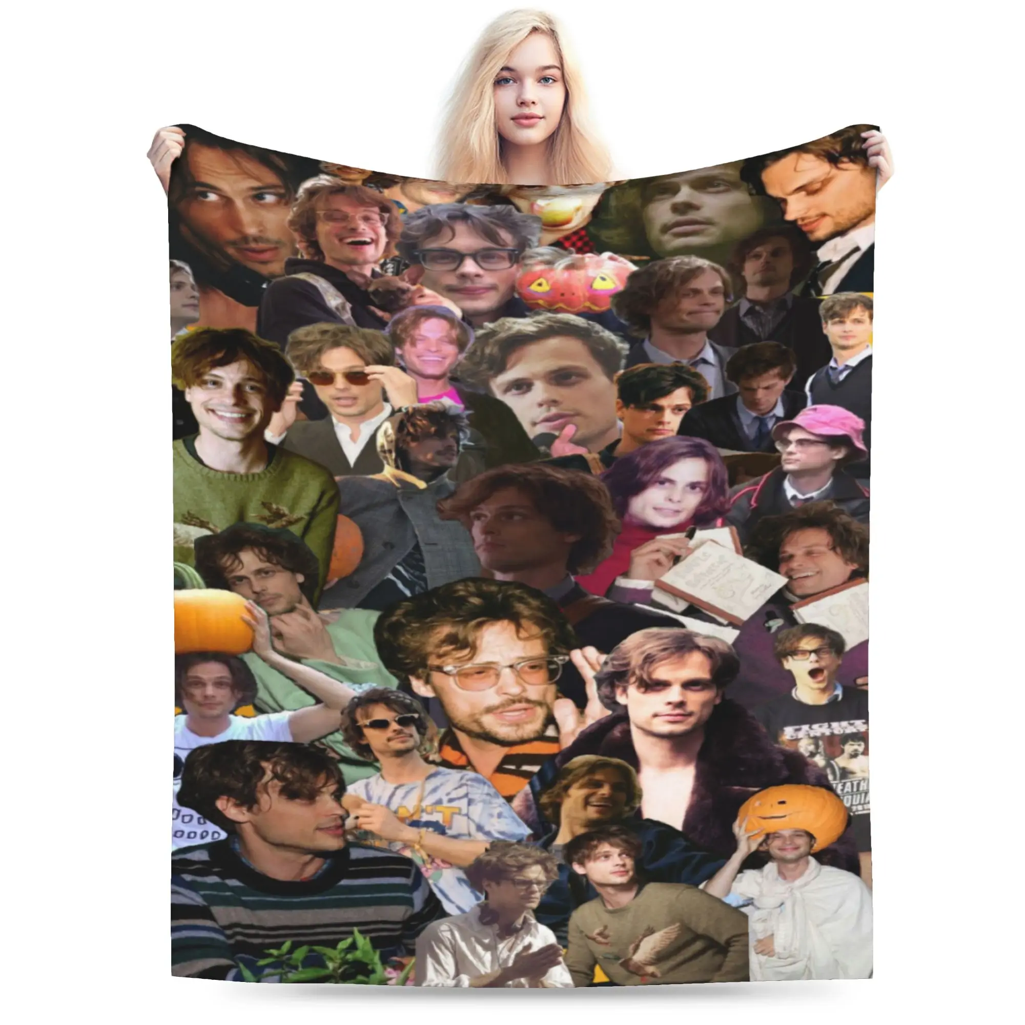 Matthew Gray Gubler Collage Plush Blanket Girls Boys  Flannel Throw Blanket For Bedroom Warm Soft Quality Bedspread Gift Idea