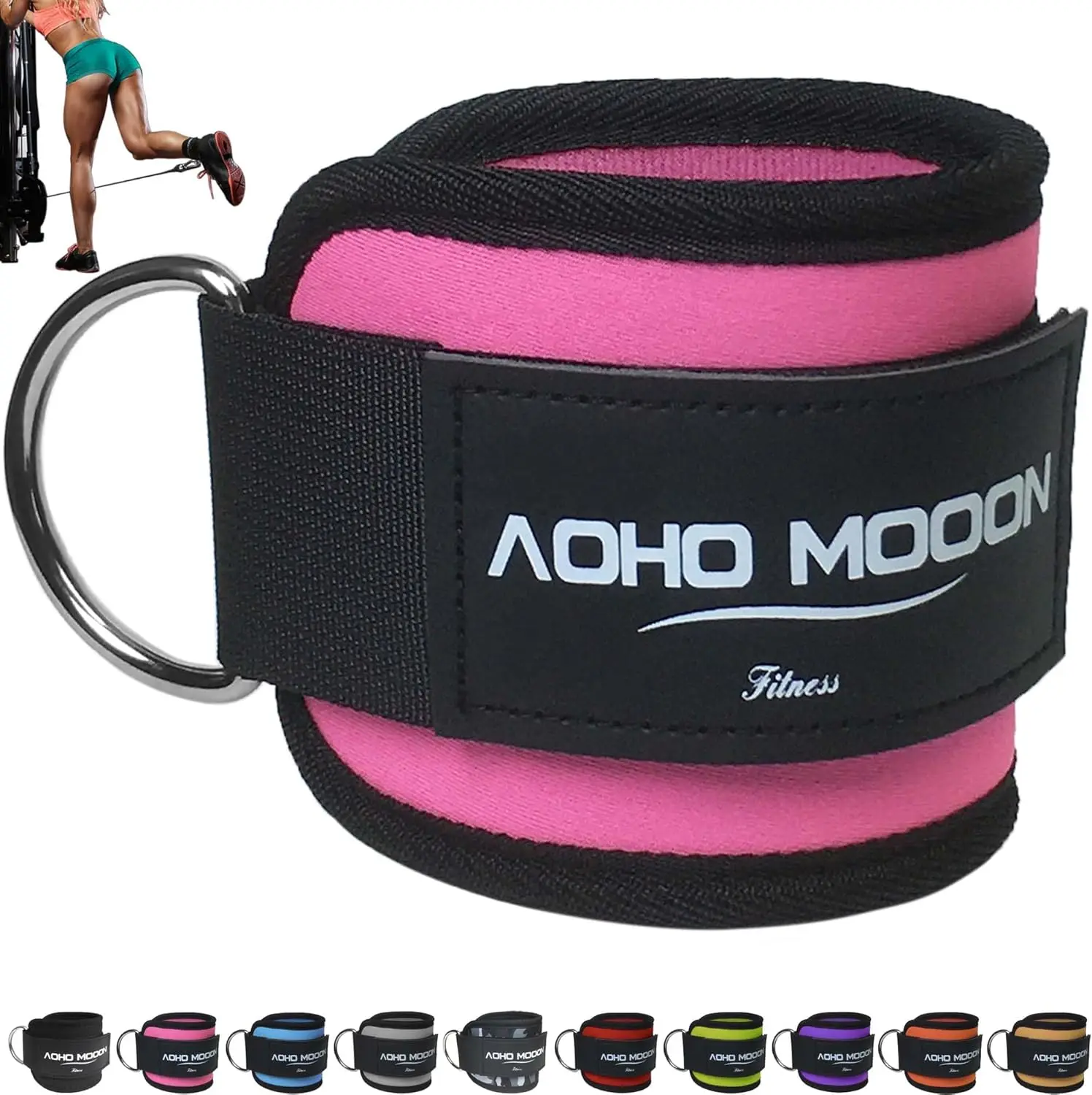 Comfortable Adjustable Ankle Straps for Cable Machines Women, Gym Workout Leg Strap, Glute Cuff, Ankle Cuffs for Glute Workouts,