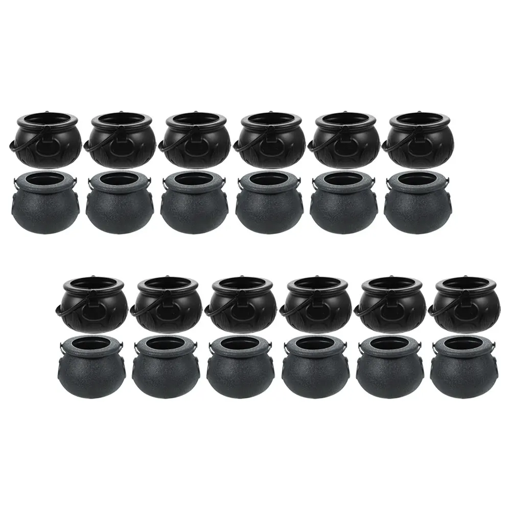 24 Frascos de Plástico para Dulces de Halloween, Recipientes Reutilizables para Golosinas, Cubos Pequeños para Fiestas de Halloween y Decoración de Habitaciones