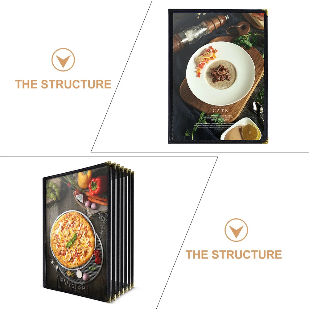 

Transparent Menu A4 8 Menu Protector Pages PVC Restaurant Hotel Cafe Binder Folder Protective Kitchen Bar