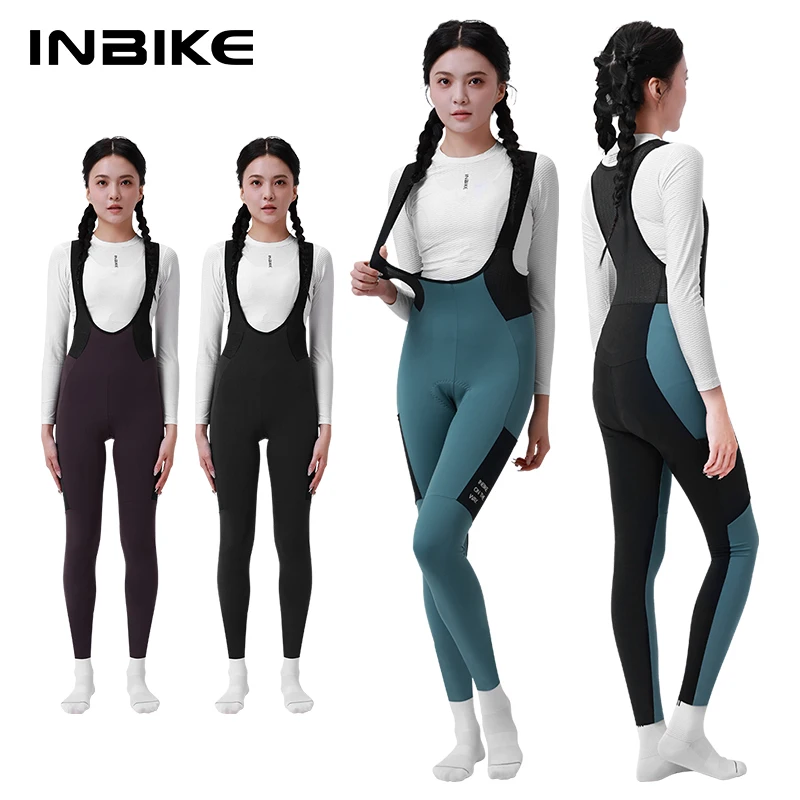 AliExpress INBIKE Winter Women's Cycling Bib Pants Fleece Warm Mountain Bike Cycling Pants Gel Padded Outdoor Cycling Cycling Pants
