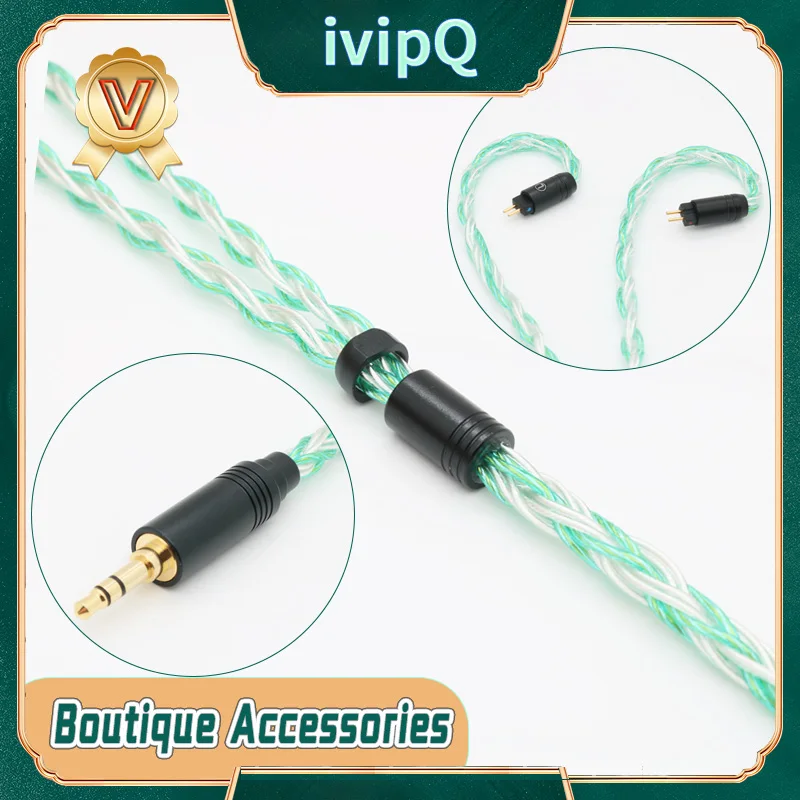 IvipQ-Cable para auriculares IEM MMCX/2Pin 0,78/IE900/2,5/3,5/4,4mm, proceso especial de tejido, para Fudu Perfomer8 Pro 10 HIMALAYA