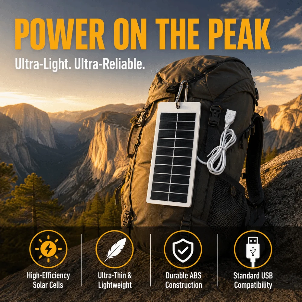 5V 1.5W USB Solar Charger Panel with USB Output Versatile Power Source Solar Panel Charger High Efficiency Durable