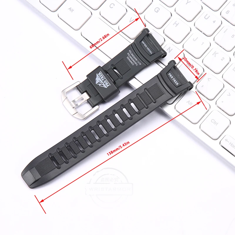 Resin Watch Accessories For Casio PRG130 Watch Band Men Rubber Replacement Strap Outdoor Sport Waterproof Bracelet