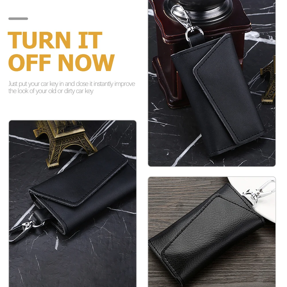 Zip Around Wallets for Women Key Case Fob Bag Household Mini Keychain Cowhide Waist Hanging Miss