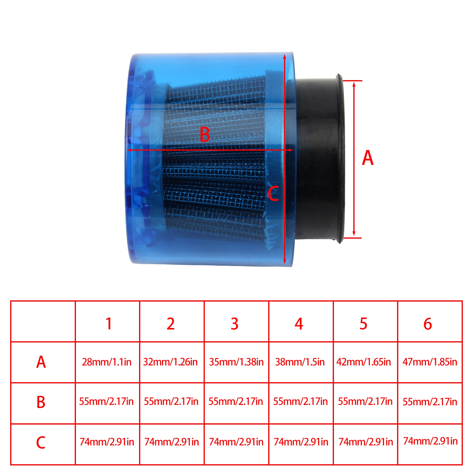 Universal 50cc-250cc motocicleta pit dirt bike 28/32/35/38/42/47mm à prova de respingo filtro de ar mais limpo moto scooter atv quad