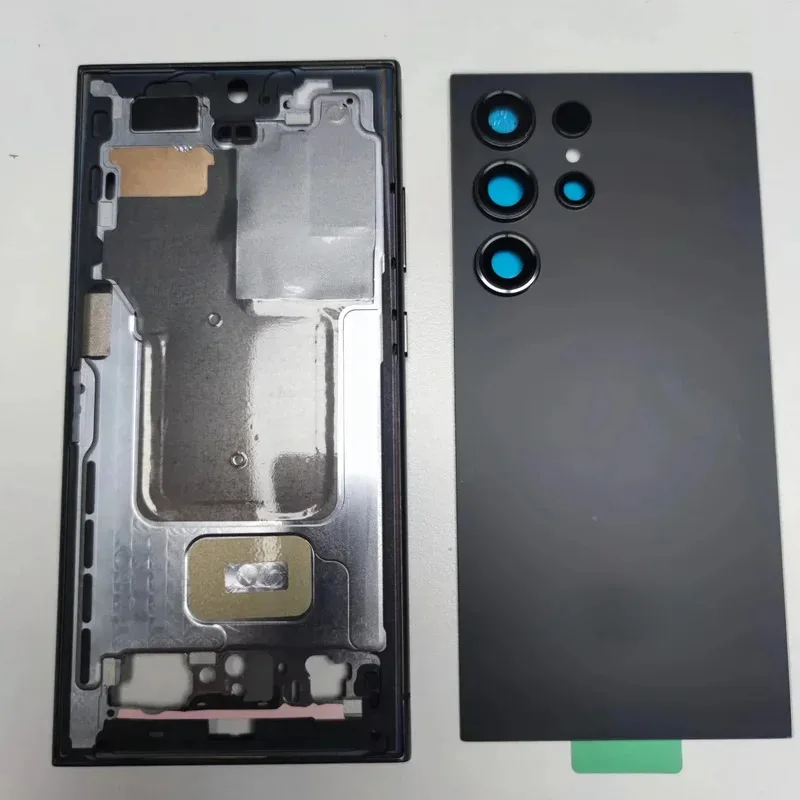 لهاتف سامسونج جالاكسي S24 الترا الإطار الأوسط + غطاء خلفي زجاجي مع أجزاء إصلاح عدسة الكاميرا #2