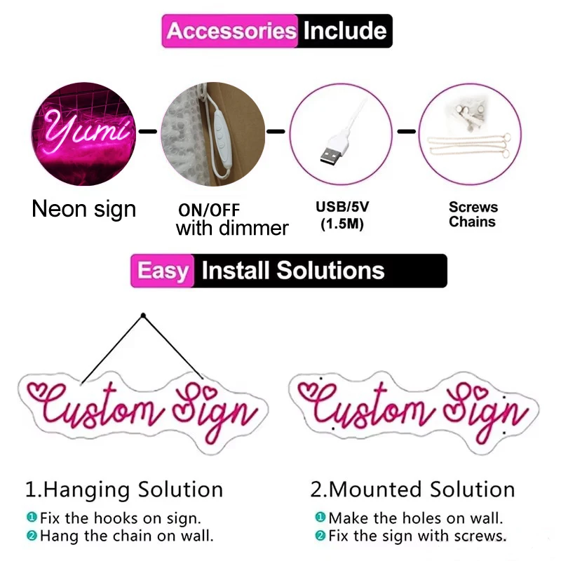 Custom Neon Sign Light Logo Neon Name Large LED Neon Sign Custom Wedding Neon Personalized Neon Sign Light For Home Decor