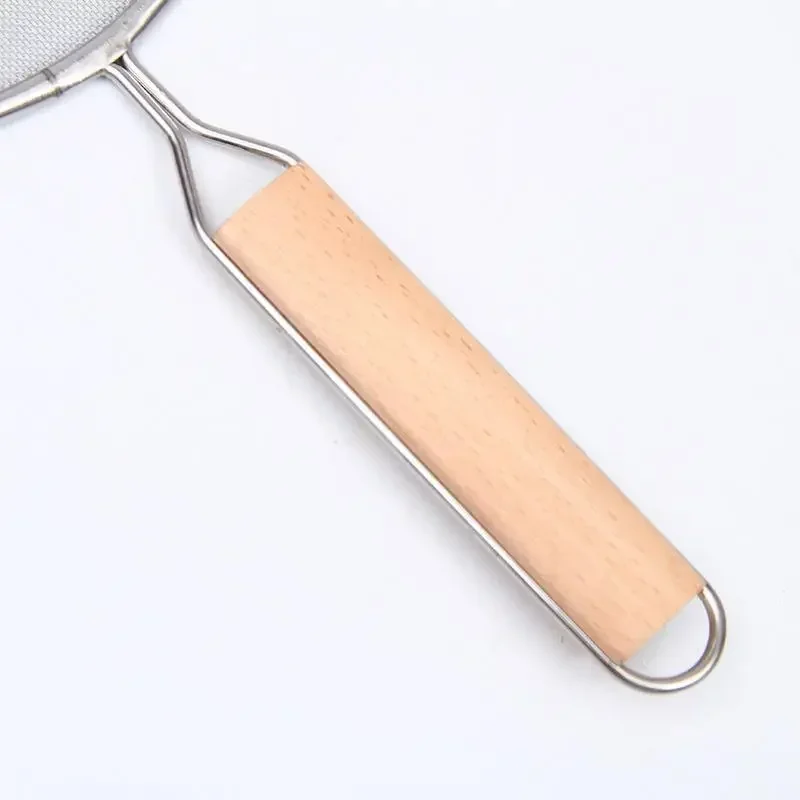 Stainless Steel Splatter Screen For Frying Pans Mesh Guard For Kitchen Cooking Hot Oil Splash Splatter With Wooden Handle