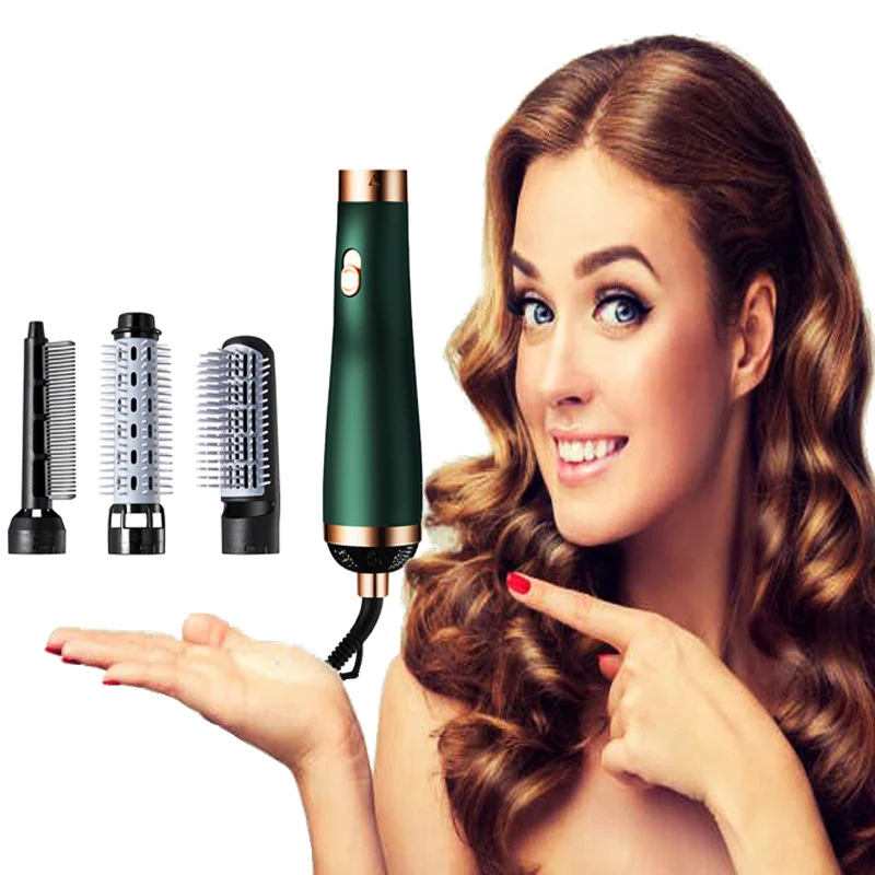 Multifunction 3in1 Hair Straightening Curling Blowing Styling Portable Detachable Travel Hot Air Dryer Volumizer Comb Brush Set