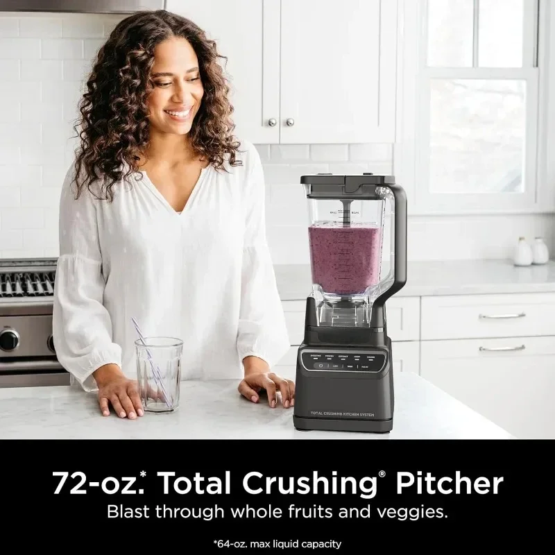 Total Crushing Kitchen System for Smoothie, Frozen, Extract, Chop & Dough, 8-cup Food Processor Bowl Blenders