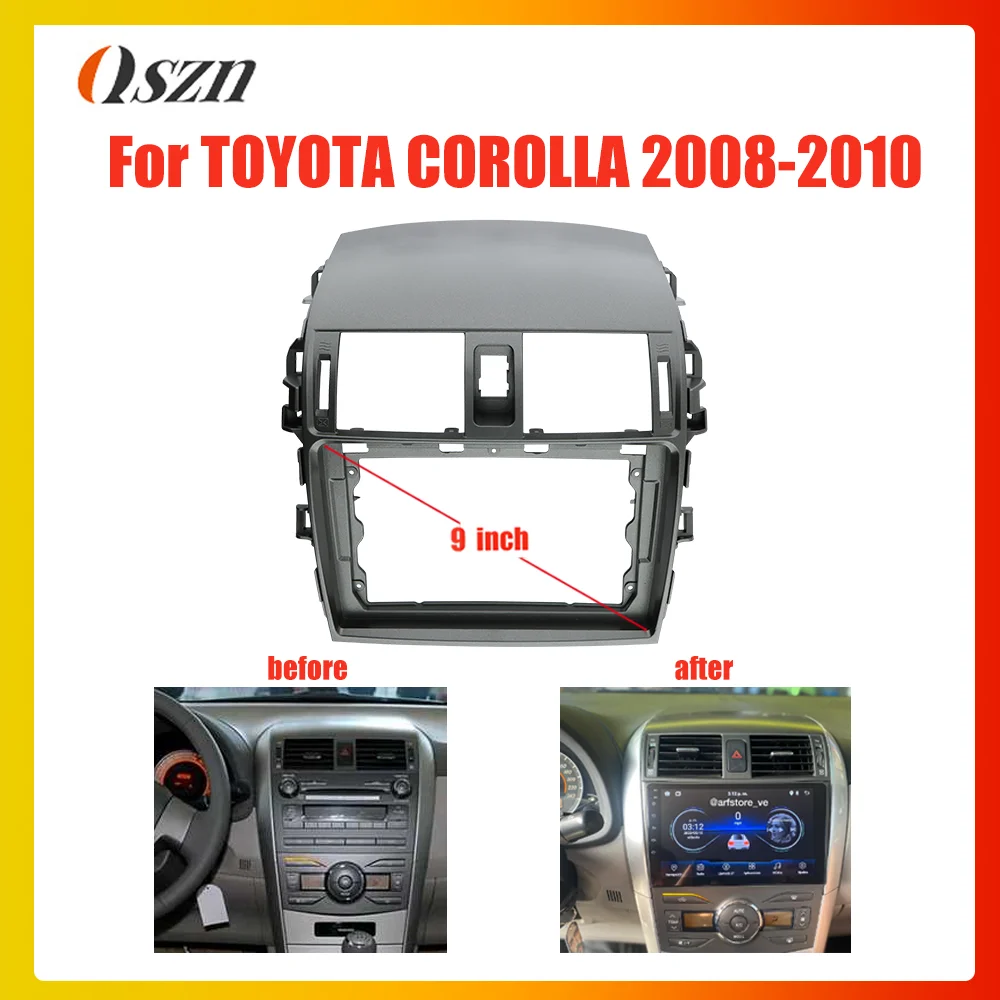 9 inch Car Radio Frame Fascia For Toyota Corolla 2006-2011 Dashboard Mounting Bezel Kit 2 Din Installation Stereo DVD