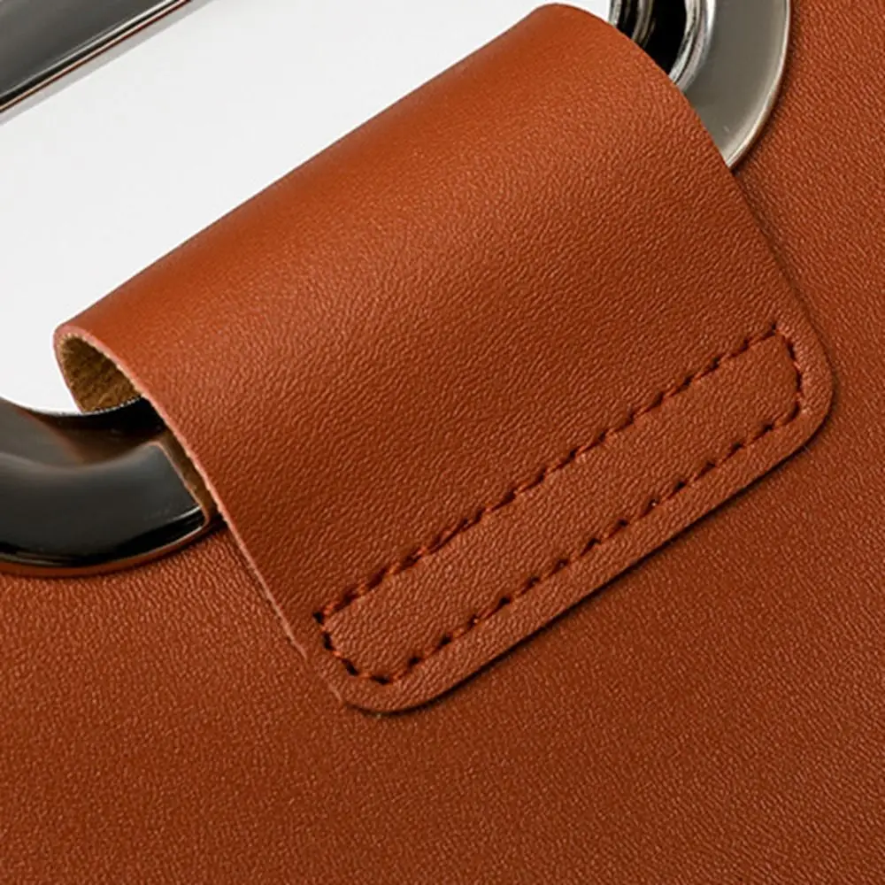 Simple PU Office Document Tote Bag Large Capacity Laptop Bag File Bag Handbag Solid Color Computer Bag Women