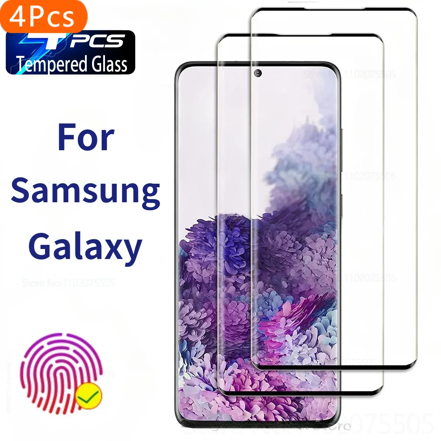 

4Pcs Full Cover Tempered Glass For Samsung Galaxy S23 S21 S22 S24 Ultra 5G Curved Screen Protector For Samsung Note 20 10