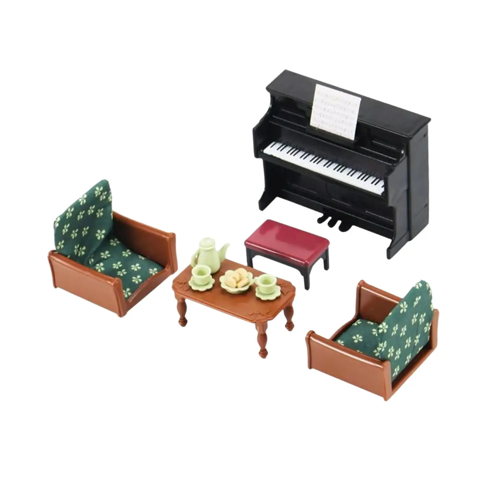 Mini divano per casa delle bambole 1/12, mini mobili per pianoforte, per soggiorno, giardino, balcone