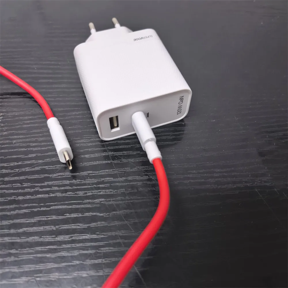 OnePlus 120W GaN EU Charger SuperVooc Dual Ports Fast Charge Power Adapter 12A PD Cable For One Plus 15 13 12 11 Ace 6 5 3 2 Pro