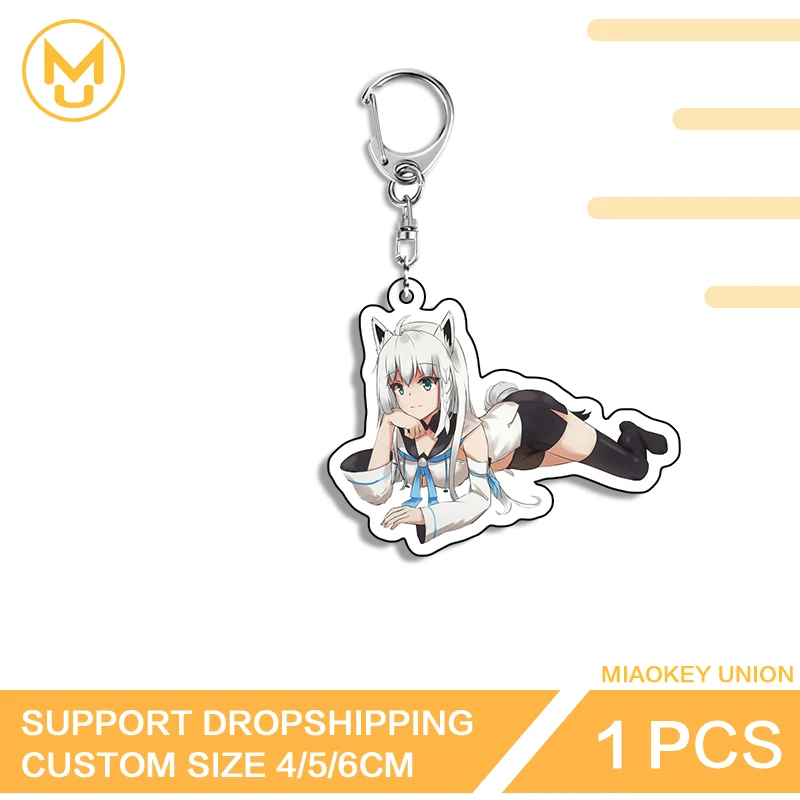 Shirakami Fubuki Prone Posture Vtuber Acrylic Key Chains Furry Waifu Publicized Personality Fashion Packbage Decorations