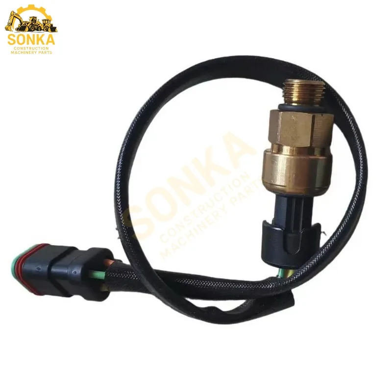 194-6722 116kPa 3-pin Heavy Duty Brass Pressure Sensor for Caterpillar Off Highway Truck 3508B Excavator 322C 374D C27 C-12