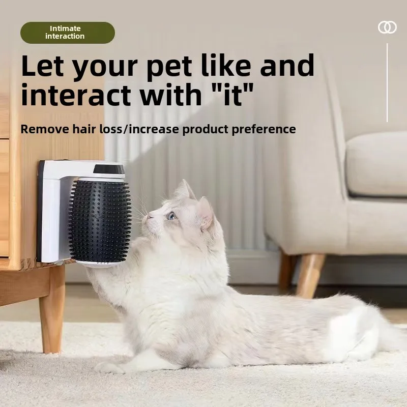 

Новая интеллектуальная автоматическая щетка для кошек для домашних животных, угловая массажная расческа для шерсти, для удаления плавающих волос, аксессуары для массажера для кошек