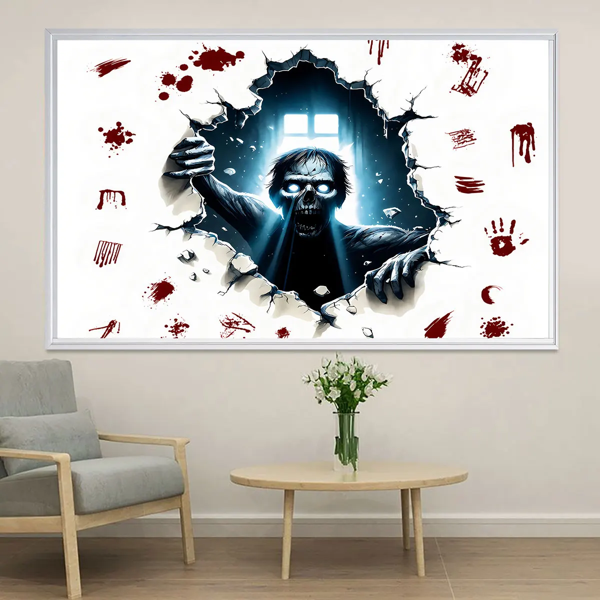 1pc horror zombie wall sticker with blood stains indoor use including living rooms bedrooms