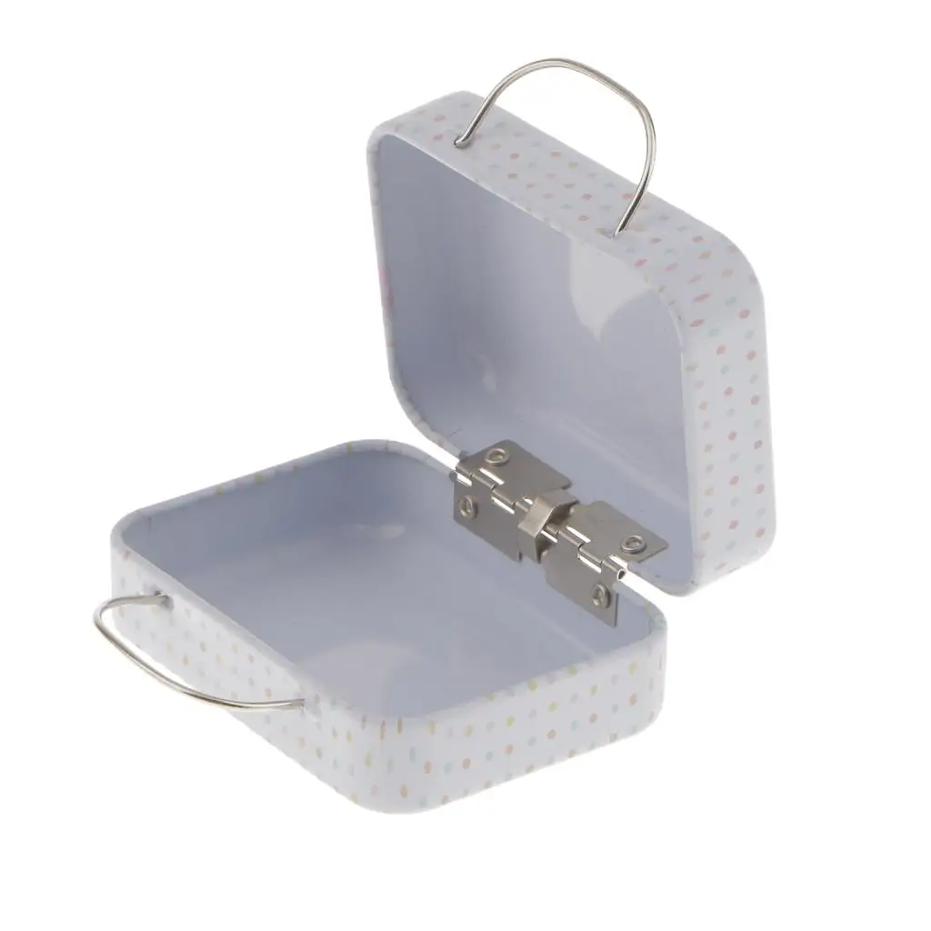 Mini Metal Storage Box Vintage Tin Case Cute Suitcase Style Small Candy Box for Home Decor and Wedding Gift