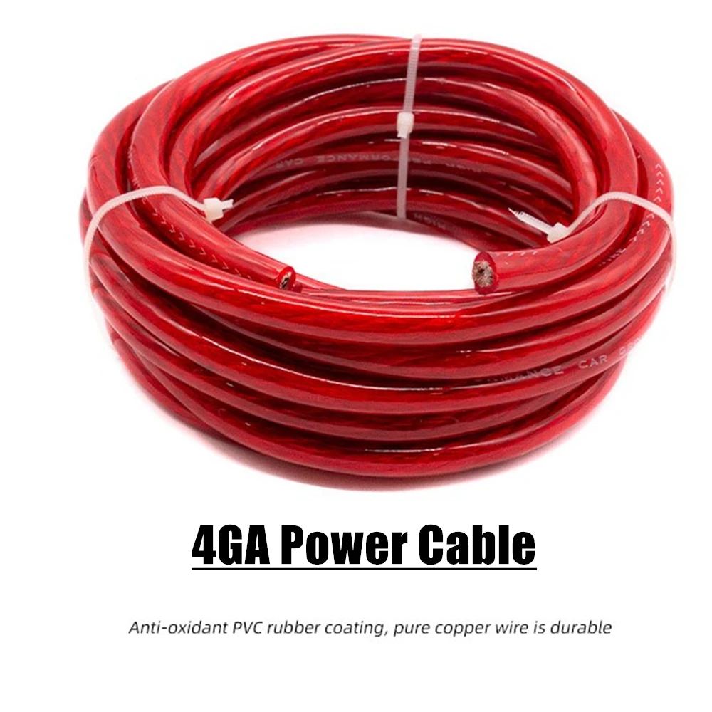 Zestaw przewodów do głośników samochodowych 2300W, 4 AWG, kompletny zestaw przewodów do subwoofera, wzmacniacza, uchwyt bezpiecznika, kabel.