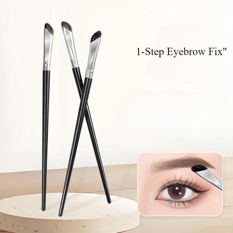 2 unids/pack pincel de maquillaje plano, pincel corrector plano, pincel de cejas en ángulo, pinceles morphe, maquillaje de pincel plano, regalo de brocha de maquillaje en ángulo