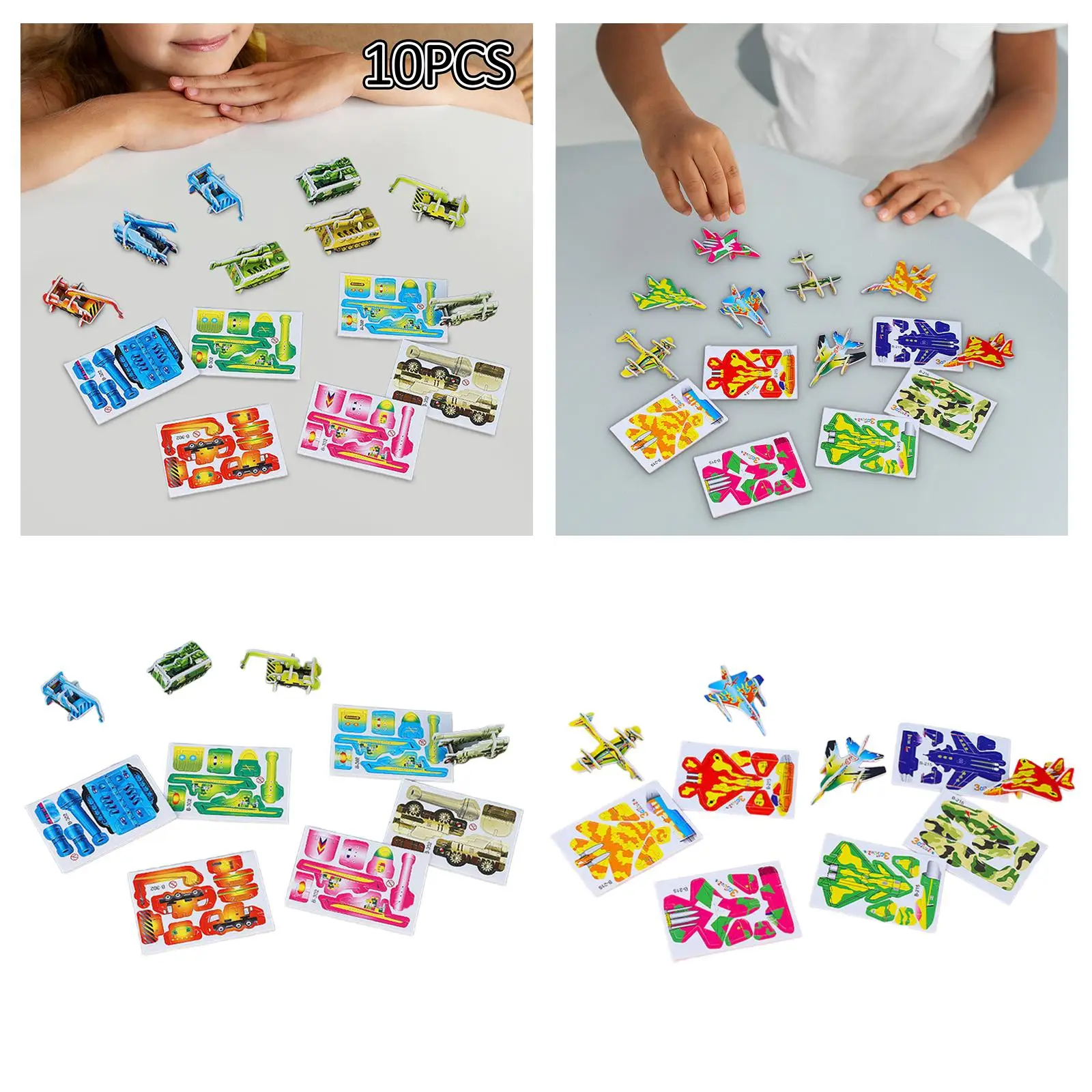 10Pcs 3D Jigsaws Puzzles Creativity Imagination Kids Toys Art Crafts Educational