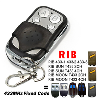 RIB SUN T433 2CH 4CH Garage Door Remote Control Replace RIB MOON T433 2CH 4CH 433-1 433-2 433-3 433.92MHz Fixed Code Transmitter