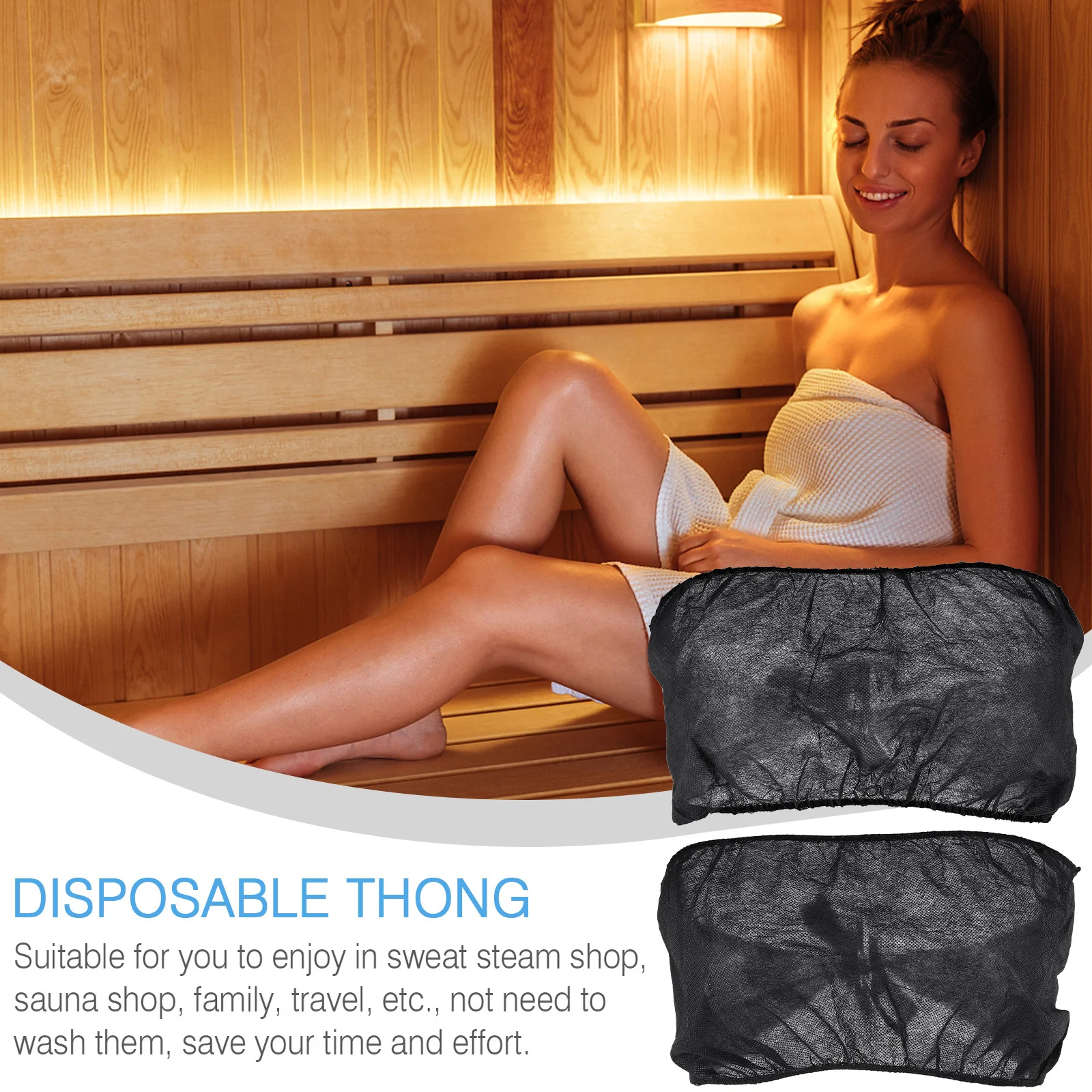 

15 шт. одноразовых нетканых бюстгальтеров без бретелек для женщин, регулируемые, для сауны, загара, спа и салонов красоты