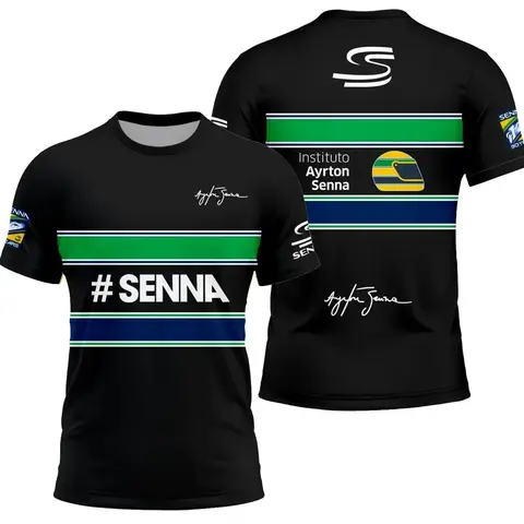 2025 new Ayrton Senna No.12 racing car 3D printed summer sports casual breathable men's and women's short sleeved T-shirt