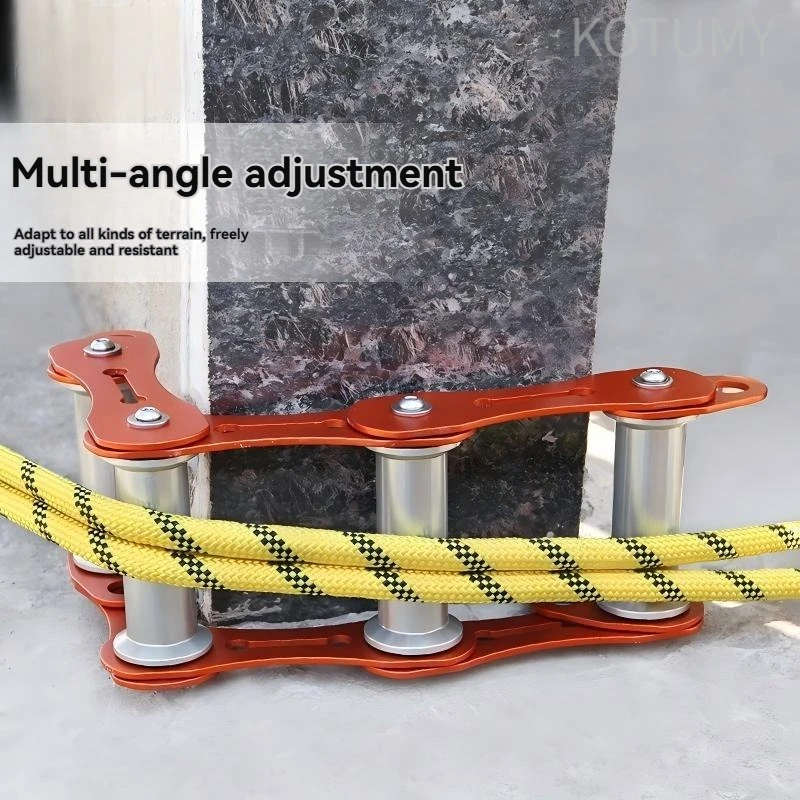 Four‑Wheel Folding Corner Rope Pulley, Manual Labor‑Saving Rope Protector for Aerial Work Wall Edge Rope Guide