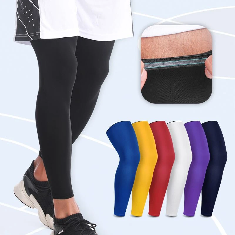 1Pc Full Leg Sleeves Long Compression Leg Sleeve Knee Sleeves Protect Leg, For Man Women Basketball Cycling Football Running
