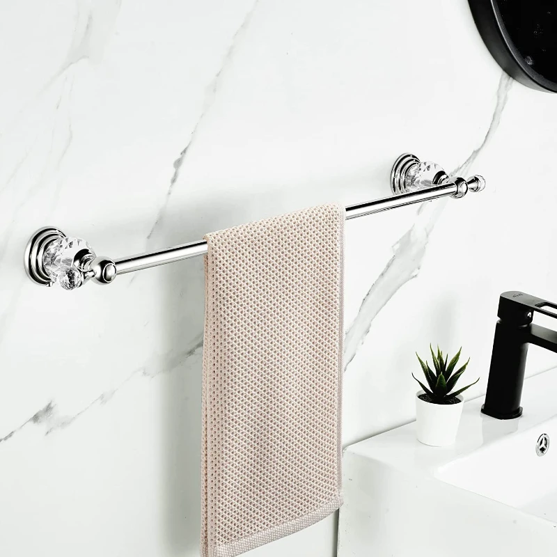 

Bathroom Single Towel Bar Towel Rack Towel Holder Solid stainless steel Golden Crystal Decoration Bathroom Accessories