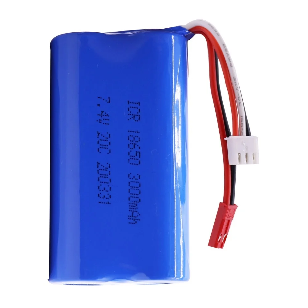 7.4V 3000mAh 2S 18650 batteria lipo per Udi U12A Syma S033g Q1 H100 H101 H102 H103 FT009 rc barche modello parti EL-2P/SM/JST/T spina