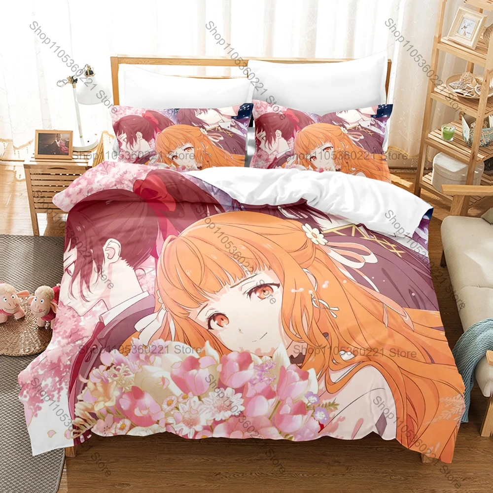 Cool Hinagiku & Sakura Spring Ritual Art Print Duvet Cover + 2 Pillowcases Twin Full Queen King Fantasy Anime Bedding Set