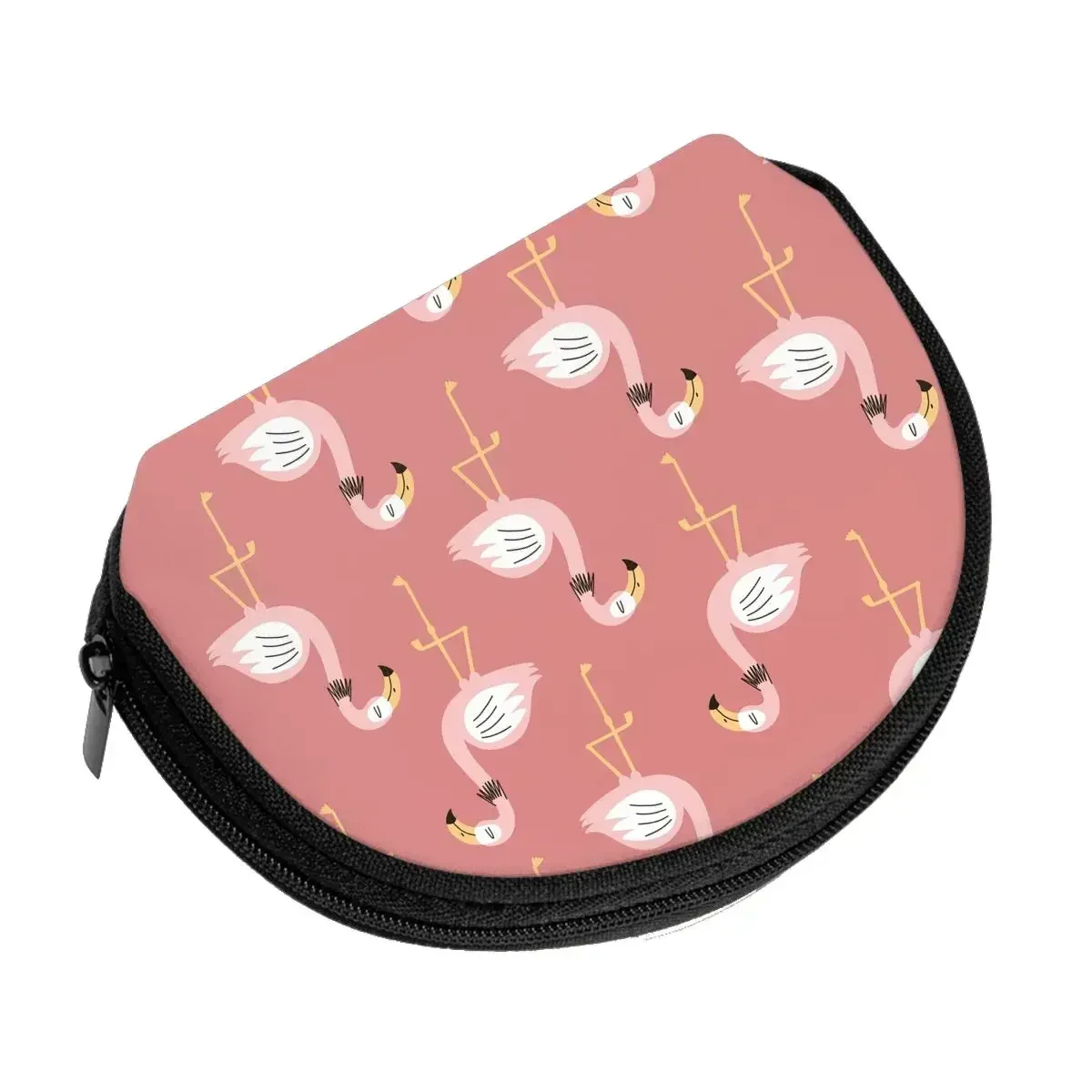 Flamingos 3D Printing Coin Purse Ladies Shopping Portable Silver  Bag Travel Credit Card ID   Gift