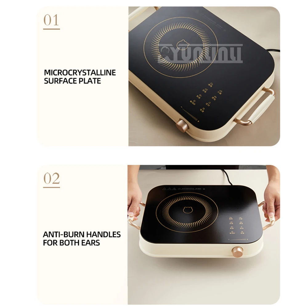 موقد سيراميك منزلي كهربائي ، بوتاجاز حثي عالي القوة ، وعاء ساخن ذكي ، موقد مؤقت