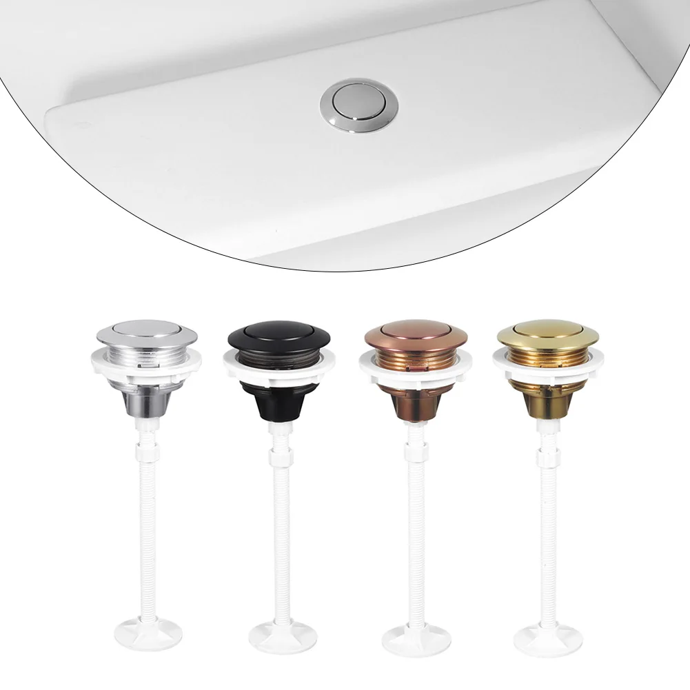 38mm Toilet Flush Button Stylish Single-Press In 4 Elegant Colors Tank Round Stem Button Water Saving Button For Bathroom