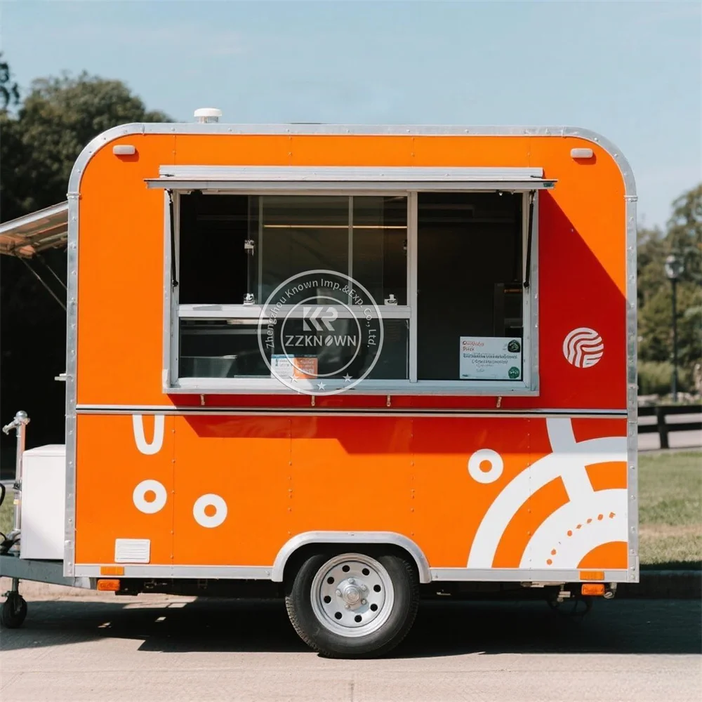 

Catering Cart Ice Cream BBQ Food Trailer With Full Kitchen Equipments Mobile Food Truck Pizza Coffee Vending Kiosk